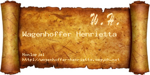 Wagenhoffer Henrietta névjegykártya