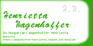 henrietta wagenhoffer business card